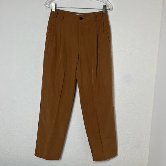 Urban Outfitters Pants Caramel color straight leg size US 4 high rise, pleated - Picture 1 of 7